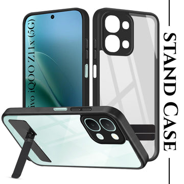 For Vivo iQOO Z11x 5G Back Cover Case (Built-in Stand | Lifetime Anti Yellow | Kickstand Shockproof | Camera Protection | MagSafe Compatible)