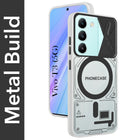 For Vivo T3 5G Metallic Back Cover Case (Metallic Camera Protection & Buttons | Translucent Milky Shade | Hard Polycarbonate)