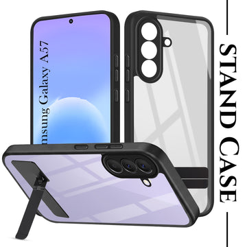 For Samsung Galaxy A57 5G Back Cover Case (Built-in Stand | Lifetime Anti Yellow | Kickstand Shockproof | Camera Protection | MagSafe Compatible)