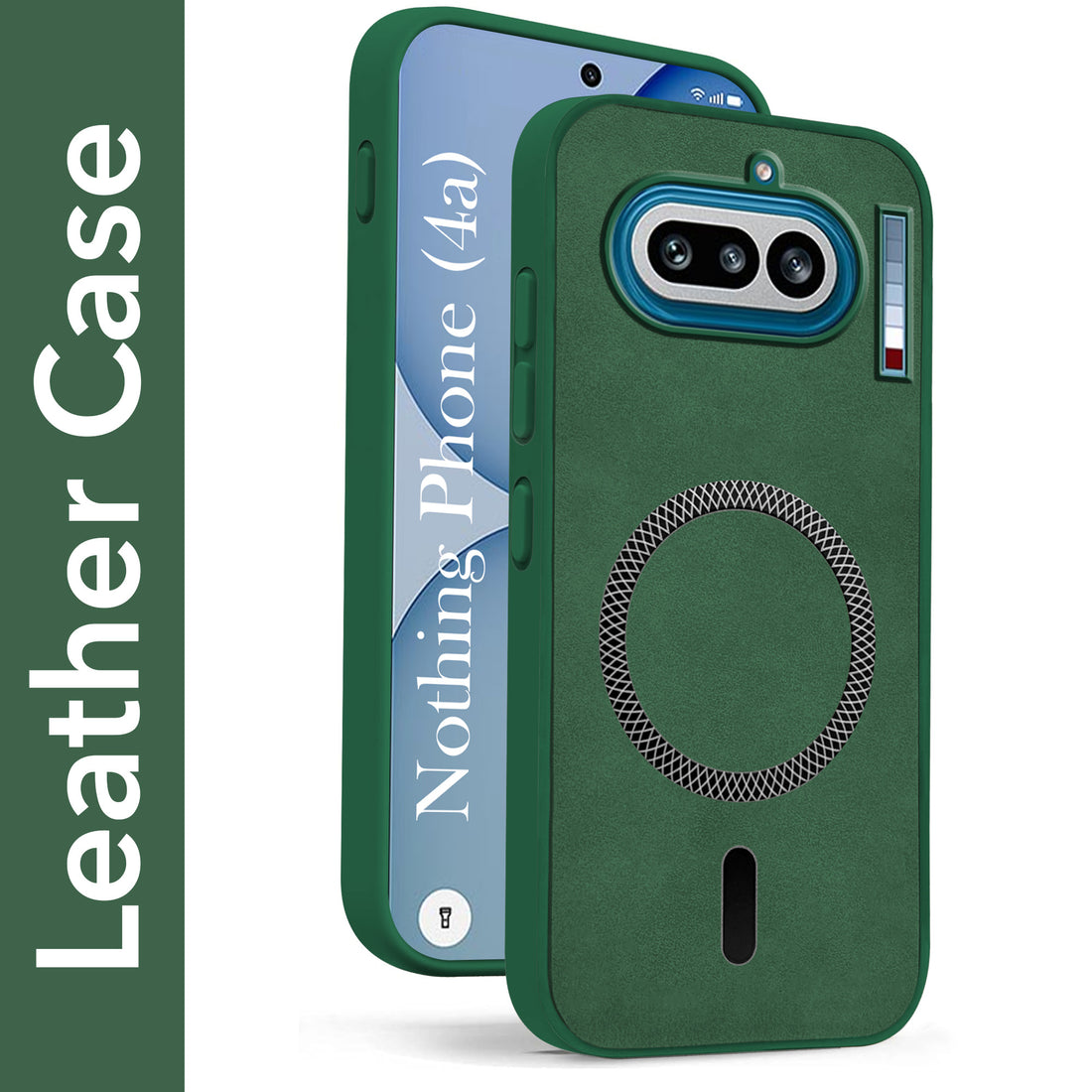 For Nothing Phone 4A 5G Back Cover Case Leather Finish (MagSafe Compatible Wireless Charging | Soft Touch | Camera Bump Protection)