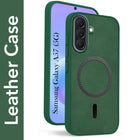 For Samsung Galaxy A57 5G Back Cover Case Leather Finish (MagSafe Compatible Wireless Charging | Soft Touch | Camera Bump Protection)