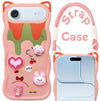 For Apple iPhone 17 Air Back Case Cover Strap (3D Embossed Figures | Strap Holder | 360* Soft Cushion with Camera Bump)