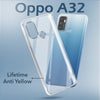 For Oppo A32 Back Cover Case Lifetime Anti-Yellow Clear (Sleek Hard Crystal | Shockproof and Camera Protection)