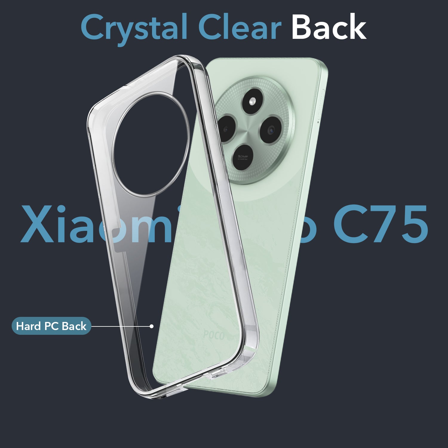 For Poco C75 | Poco M7  Back Cover Case (Hard Anti Yellow Clear Case | Sleek Hard Crystal Clear | Drop & Camera Protection | Shockproof Polycarbonate)