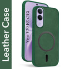 For Vivo V70 FE 5G Back Cover Case Leather Finish (MagSafe Compatible Wireless Charging | Soft Touch | Camera Bump Protection)
