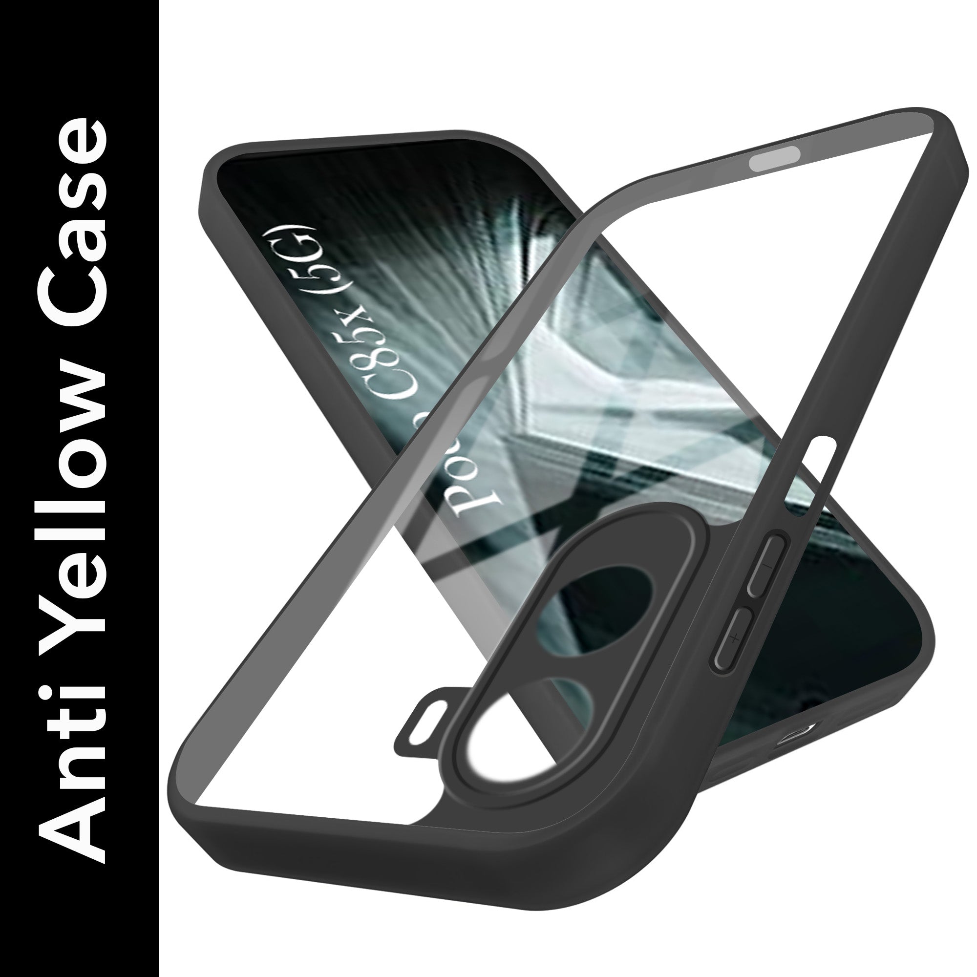 For Poco C85x 5G Back Cover Case Ultra-Hybrid (Lifetime Anti Yellow | Anti Scratch | Crystal Clear Shockproof)