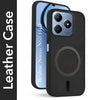 For Realme Narzo N63 Back Cover Case Leather Finish (MagSafe Compatible Wireless Charging | Soft Touch | Camera Bump Protection)