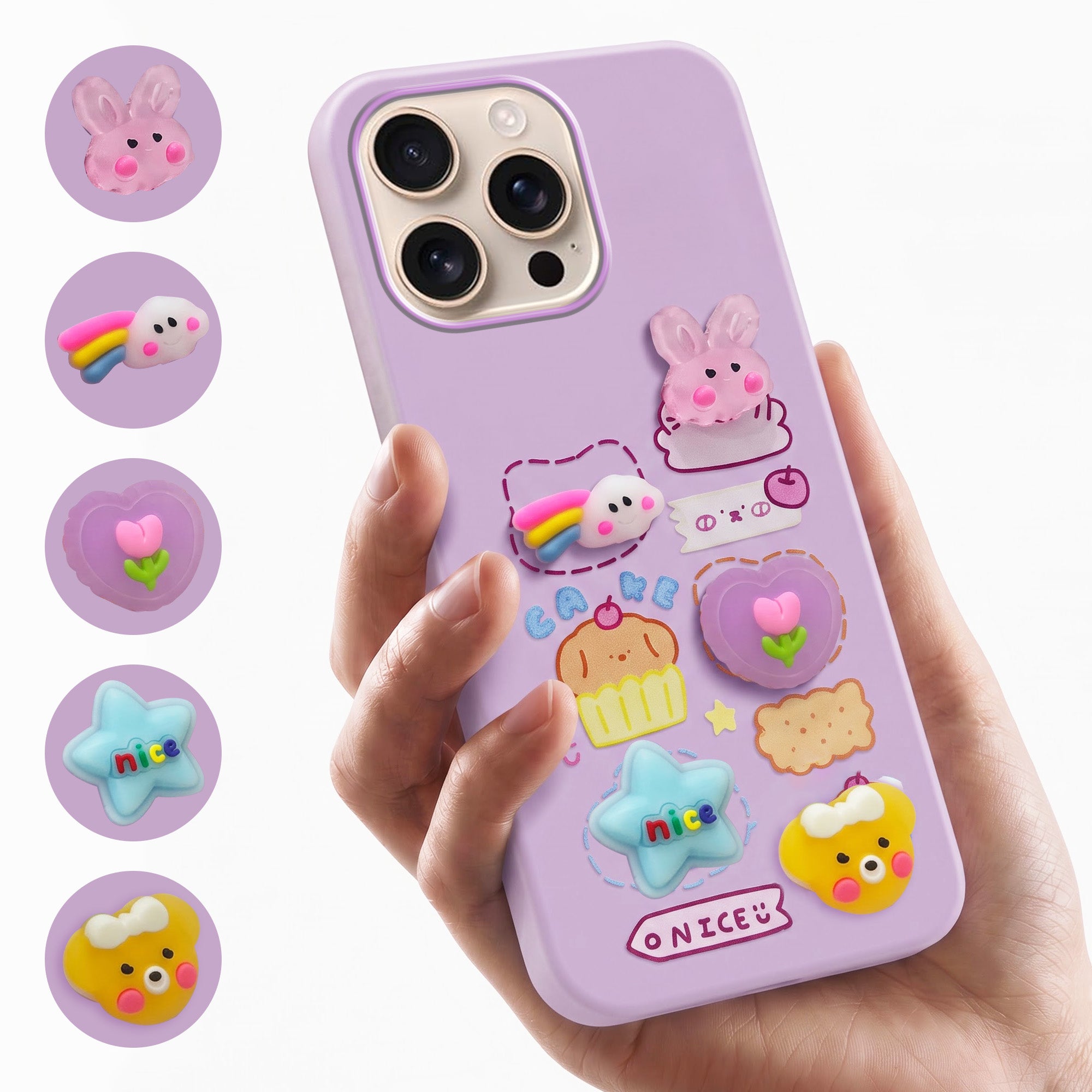 For Apple iPhone 16 Pro Max Back Cover Case (3D Cute Cartoons | Hard Back Side Soft | Matte Premium Finish | HD Printing)