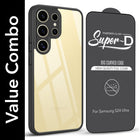 For Samsung Galaxy S24 Ultra Combo with Back Cover and 9H Tempered Glass (Lifetime Anti-Yellow | Crystal Clear Shockproof | Oleophobic Coating Screen Glass)