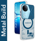 For Vivo iQOO Z10R Metallic Back Cover Case (Metallic Camera Protection & Buttons | Translucent Milky Shade | Hard Polycarbonate)