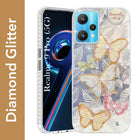 For Realme 9 Pro Back Cover Case (Luxury Floral Glitter Cute Butterfly | Diamond Studded Camera Bump | Girls & Women Design)