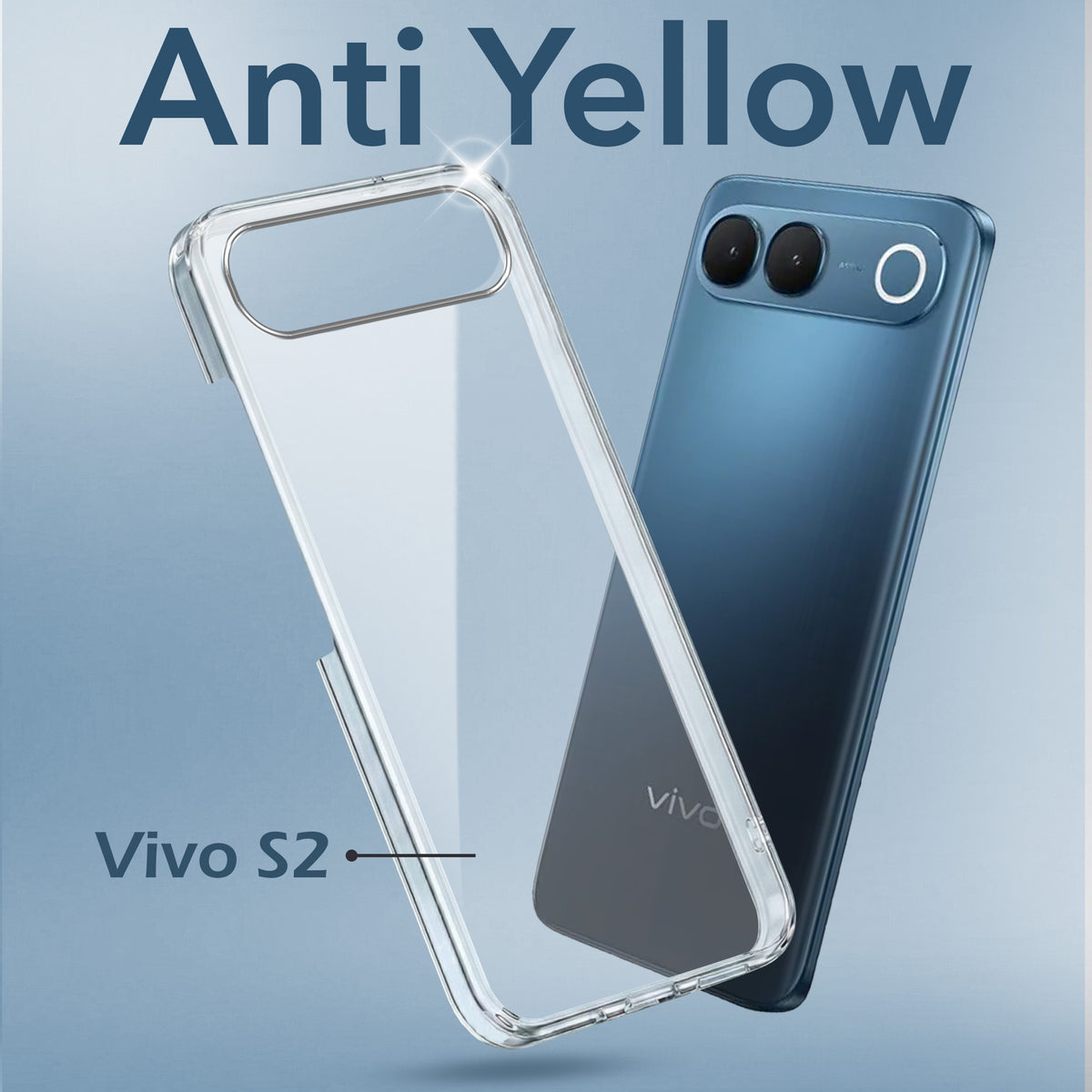 For Vivo S2 5G Back Cover Case Lifetime Anti-Yellow Clear (Sleek Hard Crystal | Shockproof and Camera Protection)