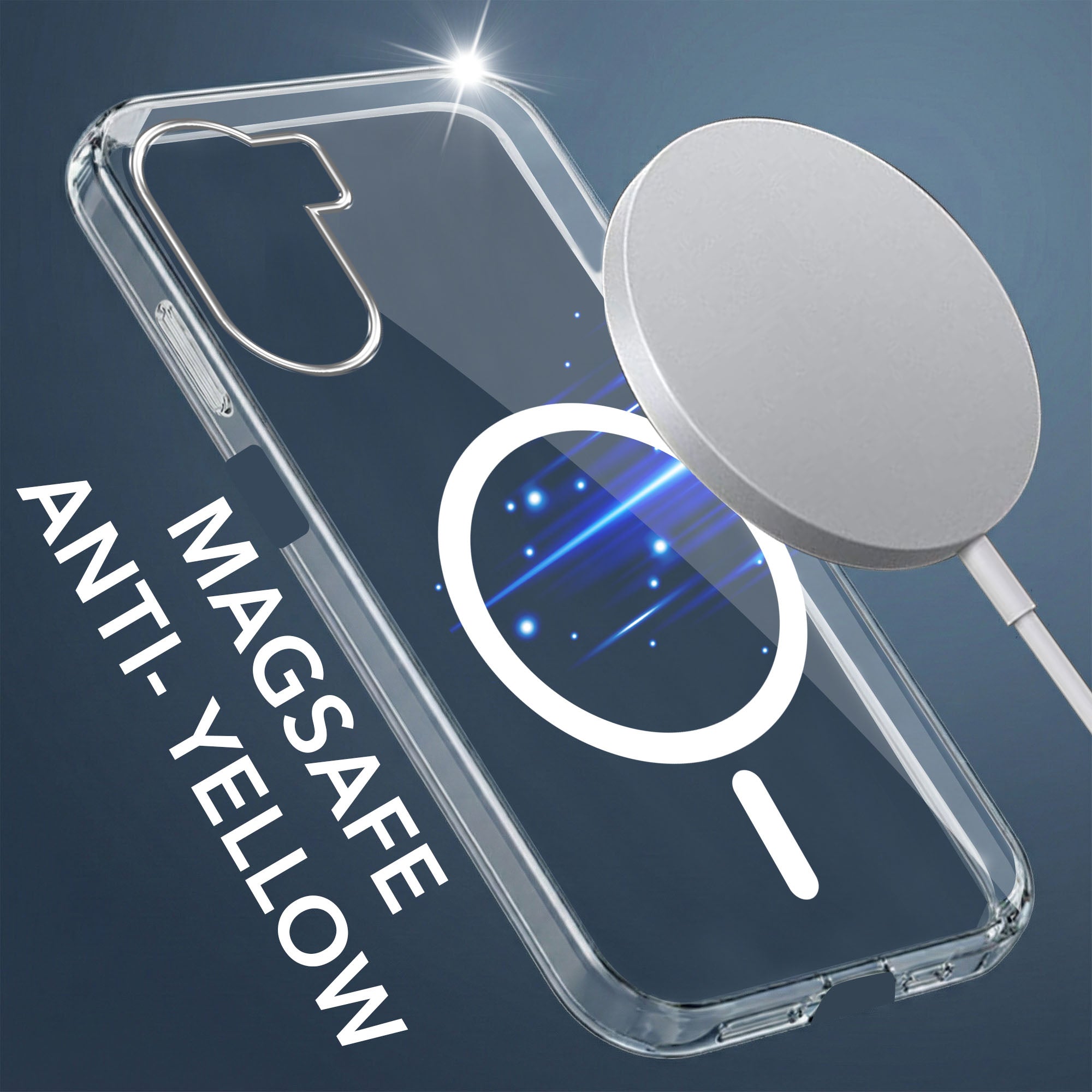 For Vivo Y56 5G Back Cover Case Lifetime Anti-Yellow MagSafe Compatible Clear(Sleek Hard Crystal | Shockproof and Camera Protection)