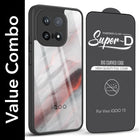 For Vivo iQOO 15 5G Combo with Back Cover and 9H Tempered Glass (Lifetime Anti-Yellow | Crystal Clear Shockproof | Oleophobic Coating Screen Glass)