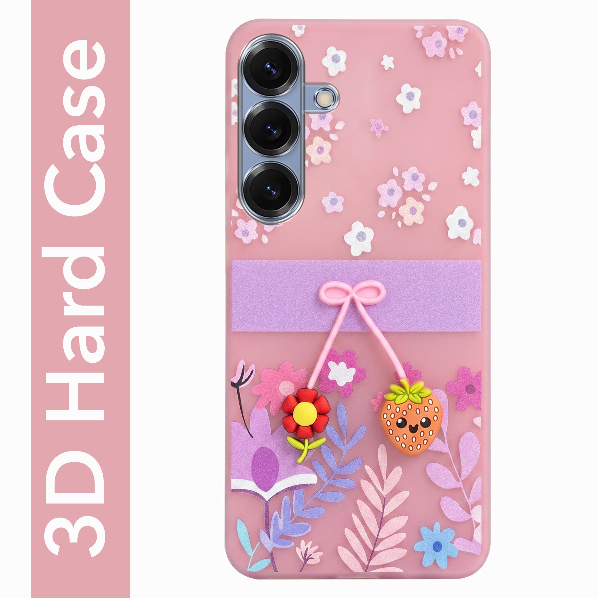 For Samsung Galaxy S25 Back Cover Case (3D Cute Cartoons | Hard Back Side Soft | Matte Premium Finish | HD Printing)