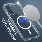 For Samsung Galaxy S25 Edge Back Cover Case Lifetime Anti-Yellow MagSafe Compatible Clear (Sleek Hard Crystal | Shockproof and Camera Protection)