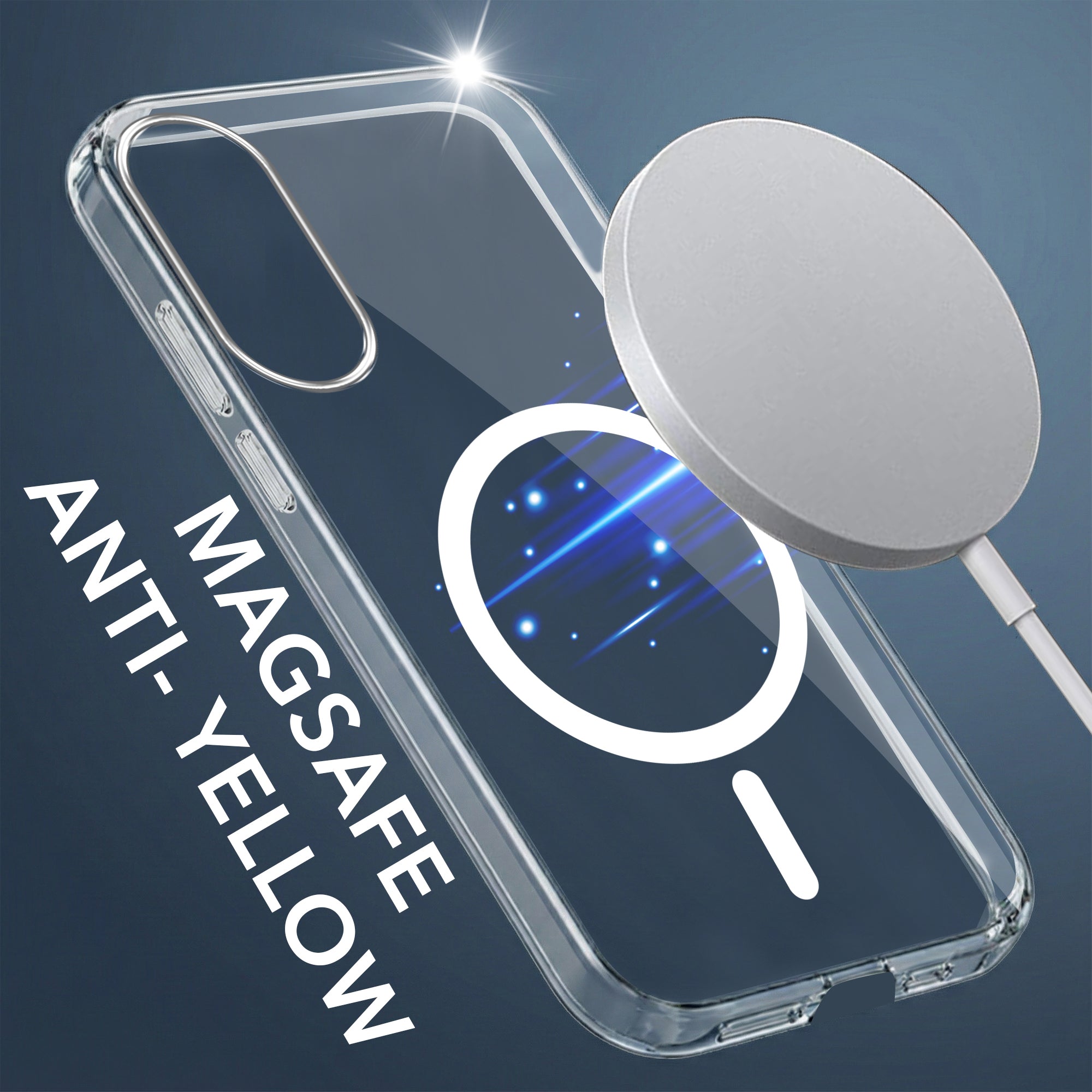 For Samsung Galaxy S25 Edge Back Cover Case Lifetime Anti-Yellow MagSafe Compatible Clear (Sleek Hard Crystal | Shockproof and Camera Protection)