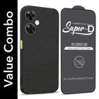For OnePlus Nord CE 3 Lite Combo with Back Cover and 9H Tempered Glass (Liquid Silicone | Camera Protection | Oleophobic Coating Screen Glass)