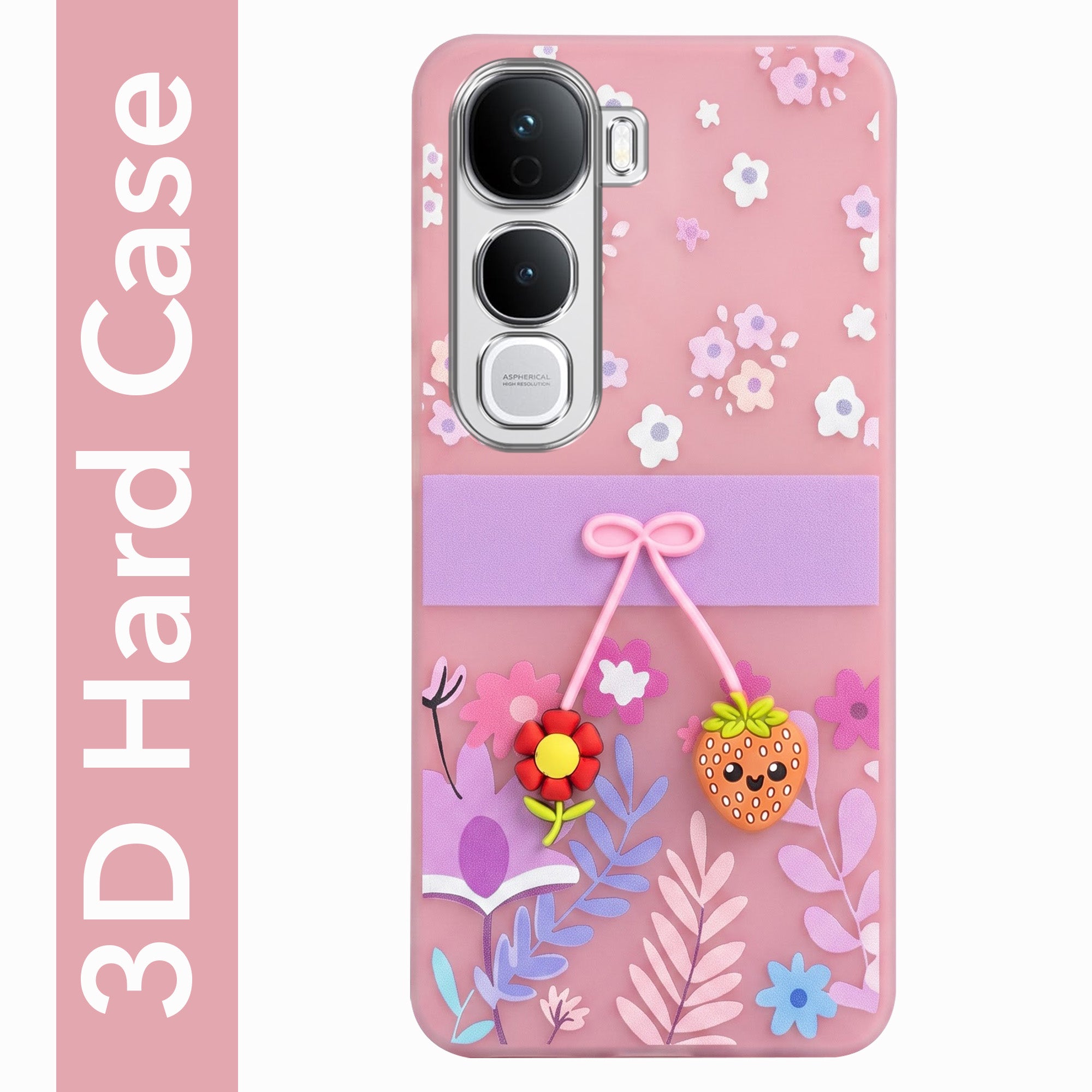 For Vivo Y400 Pro Back Cover Case (3D Cute Cartoons | Hard Back Side Soft | Matte Premium Finish | HD Printing)