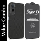 For Poco C81 5G Combo with Back Cover and 9H Tempered Glass (Liquid Silicone | Camera Protection | Oleophobic Coating Screen Glass)