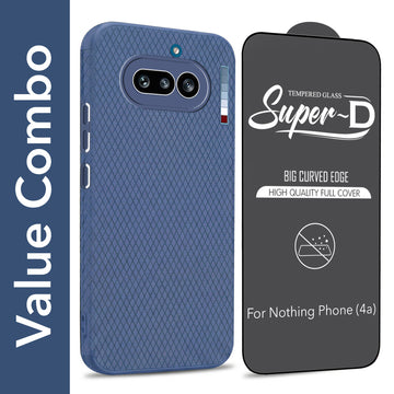For Nothing Phone 4A 5G Combo with Back Cover and 9H Tempered Glass (Liquid Silicone | Camera Protection | Oleophobic Coating Screen Glass)