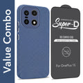 For OnePlus 15 5G Combo with Back Cover and 9H Tempered Glass (Liquid Silicone | Camera Protection | Oleophobic Coating Screen Glass)