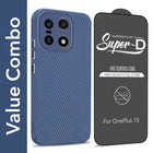 For OnePlus 15 5G Combo with Back Cover and 9H Tempered Glass (Liquid Silicone | Camera Protection | Oleophobic Coating Screen Glass)