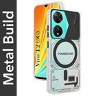 For Vivo T2 Metallic Back Cover Case (Metallic Camera Protection & Buttons | Translucent Milky Shade | Hard Polycarbonate)