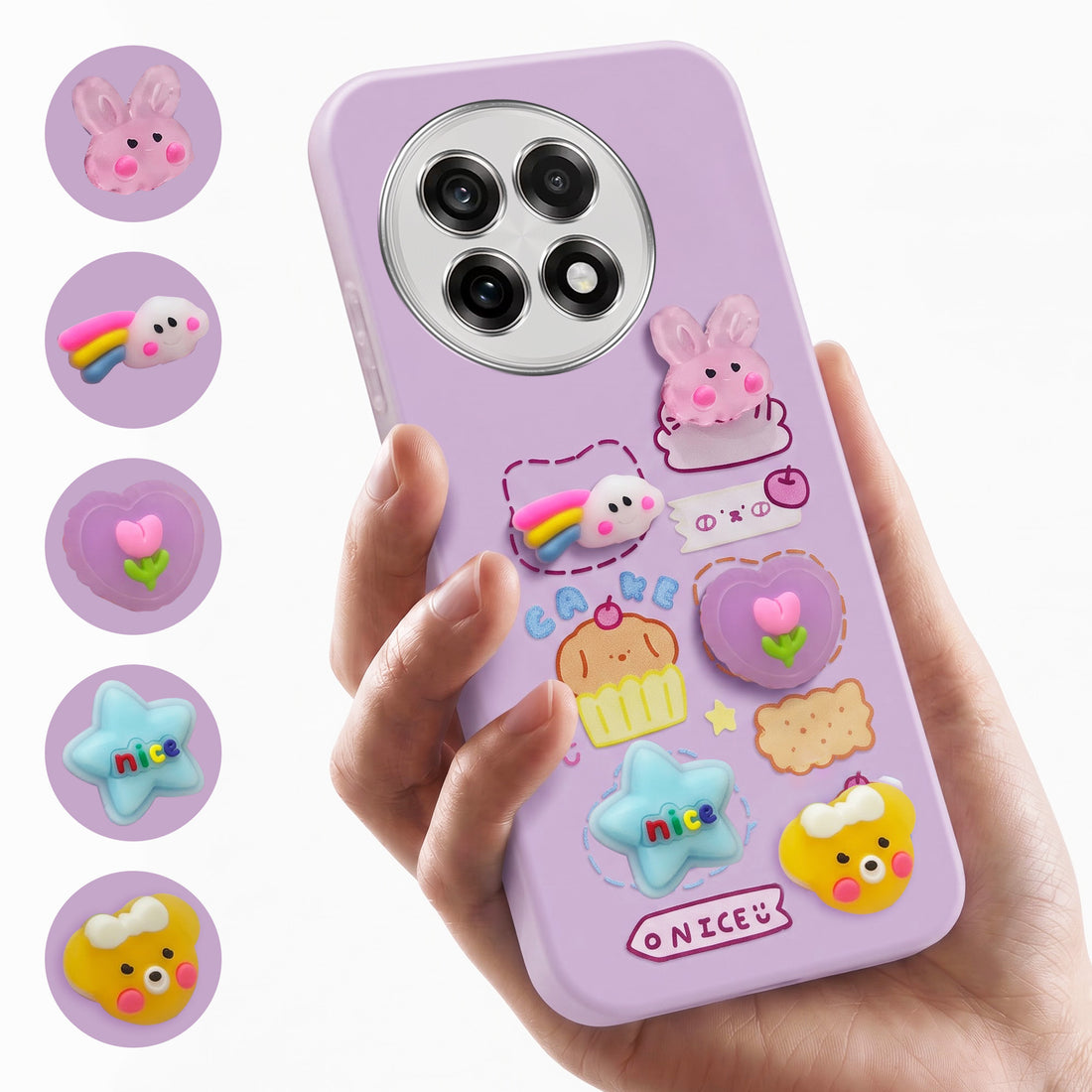 For OnePlus 13R Back Cover Case (3D Cute Cartoons | Hard Back Side Soft | Matte Premium Finish | HD Printing)