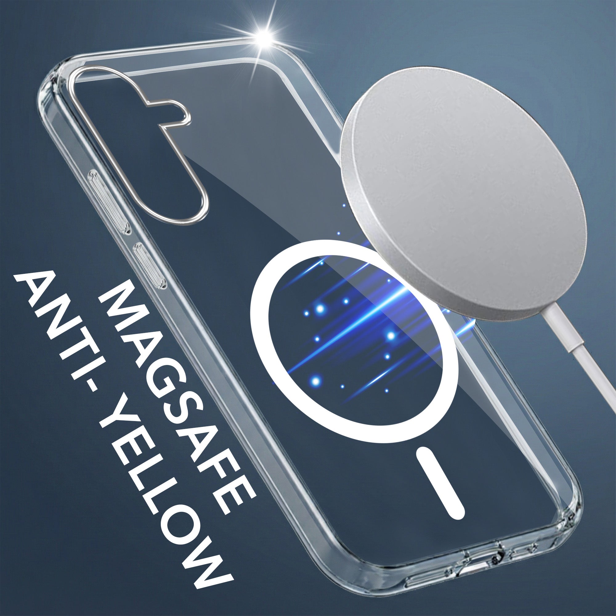 For Samsung Galaxy M56 | Samsung Galaxy F56 Back Cover Case Lifetime Anti-Yellow MagSafe Compatible Clear (Sleek Hard Crystal | Shockproof and Camera Protection)