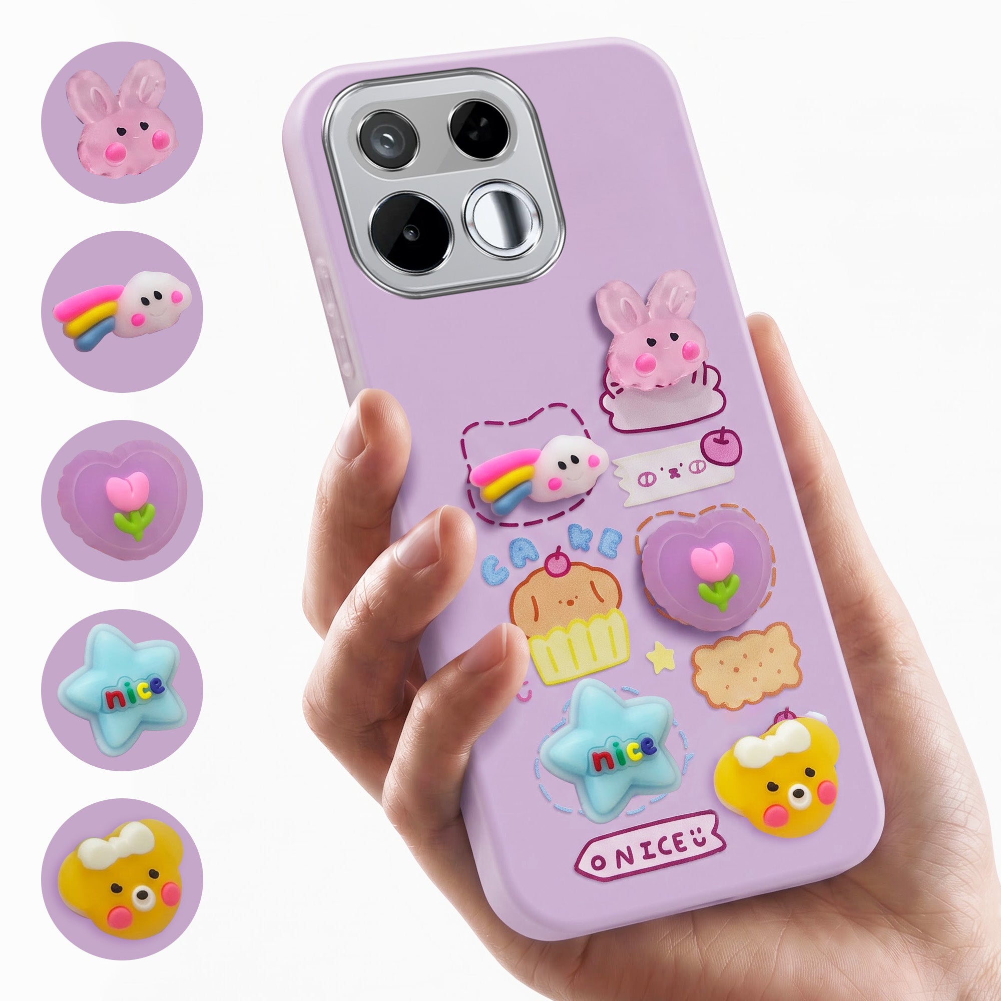 For Realme 16T 5G Back Cover Case (3D Cute Cartoons | Hard Back Side Soft | Matte Premium Finish | HD Printing)