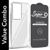 For Vivo Y200e Combo with Back Cover and 9H Tempered Glass (Lifetime Anti-Yellow | Sleek Hard Crystal | Oleophobic Coating Screen Glass)