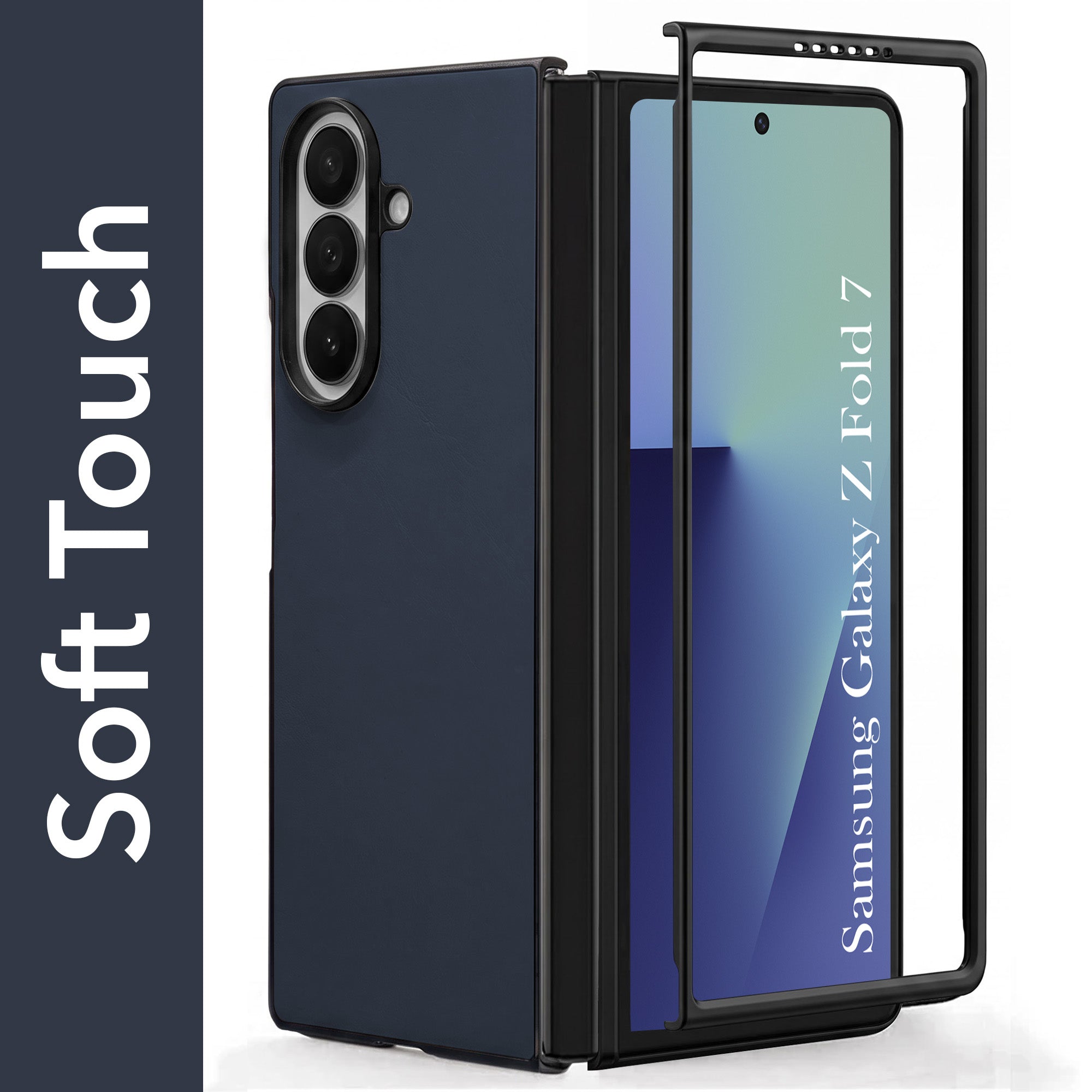 For Samsung Galaxy Z Fold 7 Premium Cover Case (Soft Leater Touch | Interior Protective Cloth | Slim 360* Protection)