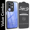 For Vivo iQOO Z10x Combo with Back Cover and 9H Tempered Glass (Lifetime Anti-Yellow | Crystal Clear Shockproof | Oleophobic Coating Screen Glass)