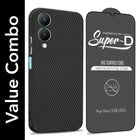 For Vivo Y28 5G Combo with Back Cover and 9H Tempered Glass (Liquid Silicone | Camera Protection | Oleophobic Coating Screen Glass)