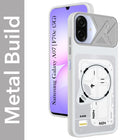 For Samsung Galaxy A07 5G | F70e 5G Metallic Back Cover Case (Metallic Camera Protection & Buttons | Translucent Milky Shade | Hard Polycarbonate)
