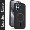 For Poco X8 Pro Max 5G Back Cover Case Leather Finish (MagSafe Compatible Wireless Charging | Soft Touch | Camera Bump Protection)