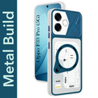 For Oppo F33 Pro 5G Metallic Back Cover Case (Metallic Camera Protection & Buttons | Translucent Milky Shade | Hard Polycarbonate)
