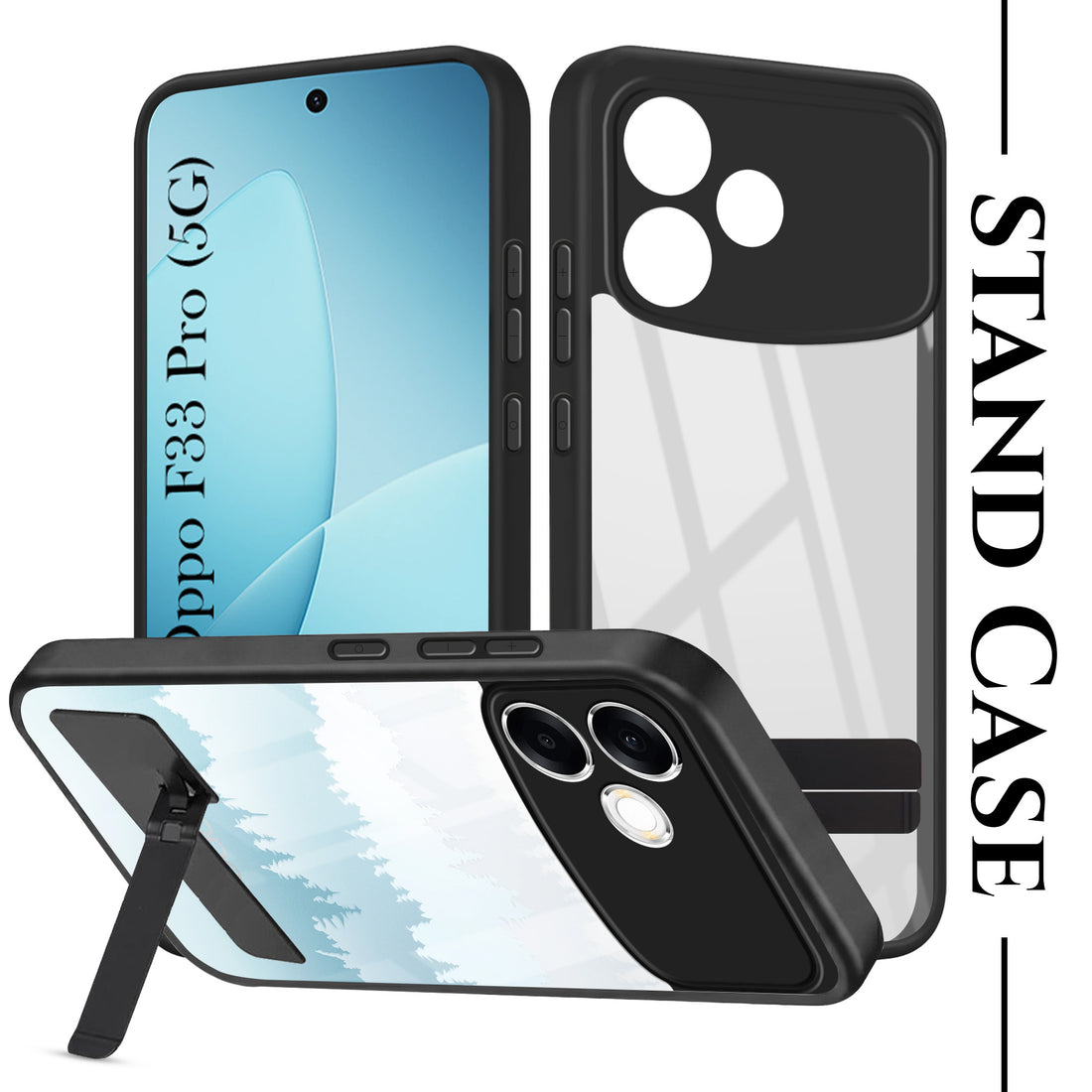 For Oppo F33 Pro 5G Back Cover Case (Built-in Stand | Lifetime Anti Yellow | Kickstand Shockproof | Camera Protection | MagSafe Compatible)
