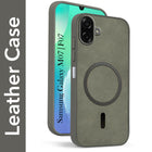For Samsung Galaxy M07 | Samsung Galaxy F07 Back Cover Case Leather Finish (MagSafe Compatible Wireless Charging | Soft Touch | Camera Bump Protection)