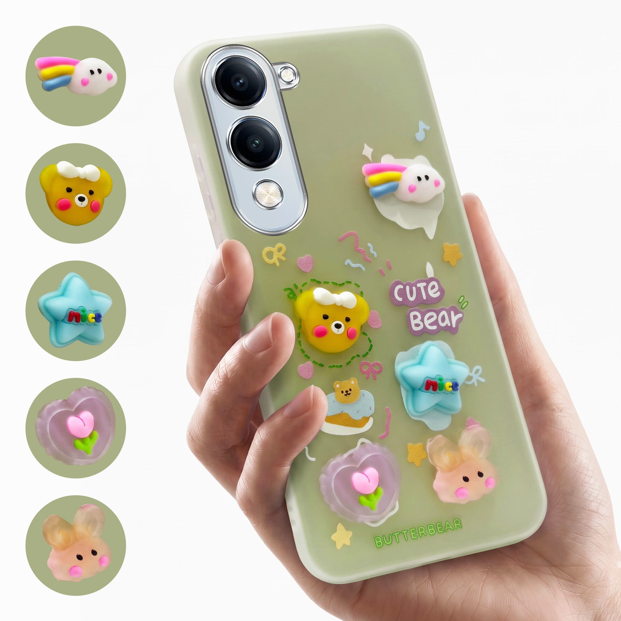 For Vivo iQOO Z10 Lite Back Cover Case (3D Cute Cartoons | Hard Back Side Soft | Matte Premium Finish | HD Printing)