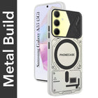 For Samsung Galaxy A35 5G Metallic Back Cover Case (Metallic Camera Protection & Buttons | Translucent Milky Shade | Hard Polycarbonate)