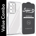 For Realme 15X Combo with Back Cover and 9H Tempered Glass (Lifetime Anti-Yellow | Sleek Hard Crystal | Oleophobic Coating Screen Glass)