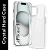 For Apple iPhone 15 Back Cover Case (Hybrid Crystal Panel with Side Soft PU | Camera Protection | HD Clear Shockproof)