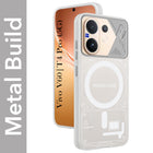 For Vivo V60 | Vivo T4 Pro Metallic Back Cover Case (Metallic Camera Protection & Buttons | Translucent Milky Shade | Hard Polycarbonate)