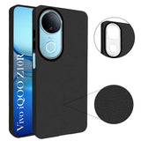 For Vivo iQOO Z10R Back Cover Case (Glass Like Camera Protection | Leather Feel | Minimalist Professional Grip)