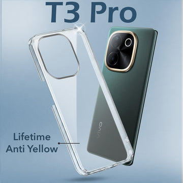 For Vivo T3 Pro Back Cover (Hard Anti Yellow Clear Case | Drop & Camera Protection | Shockproof Polycarbonate)