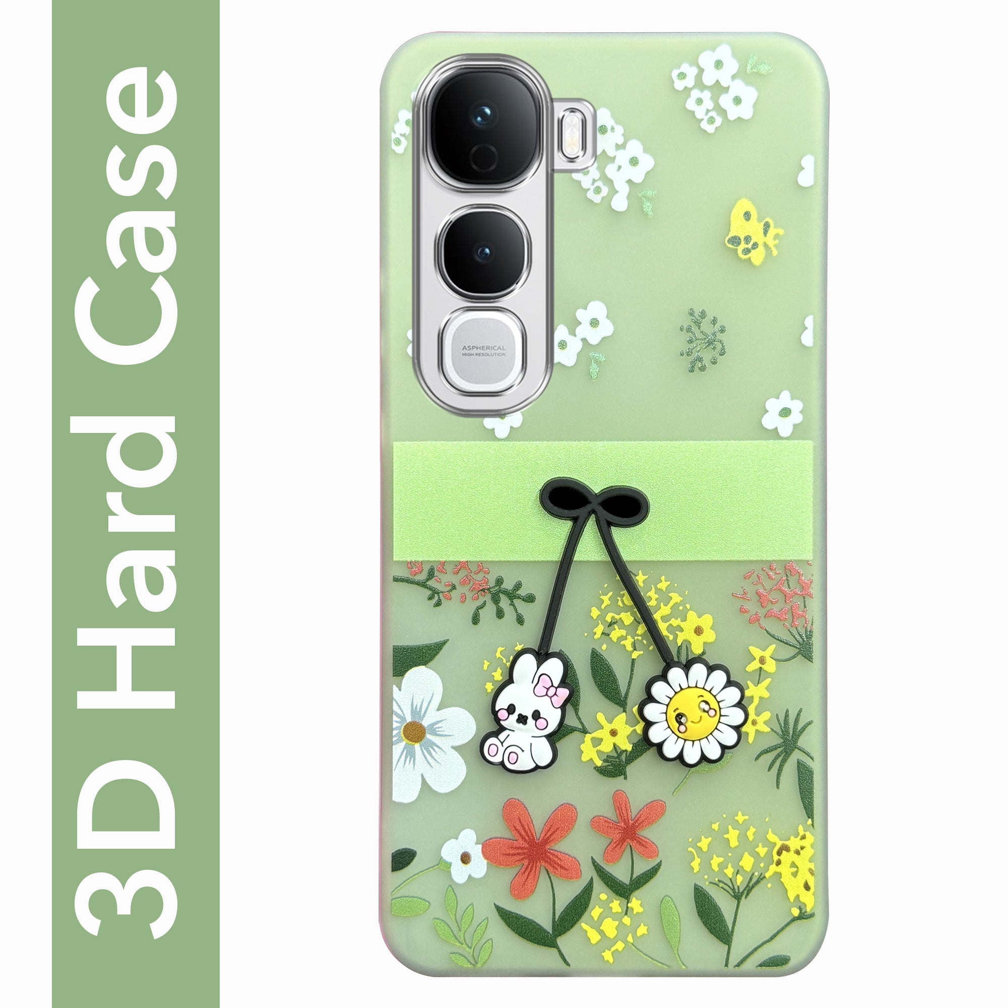 For Vivo Y400 Pro Back Cover Case (3D Cute Cartoons | Hard Back Side Soft | Matte Premium Finish | HD Printing)
