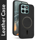For Motorola Moto Edge 70 Fusion Back Cover Case Leather Finish (MagSafe Compatible Wireless Charging | Soft Touch | Camera Bump Protection)