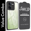 For Vivo IQOO Z9 5G Combo with Back Cover and 9H Tempered Glass (Lifetime Anti-Yellow | Crystal Clear Shockproof | Oleophobic Coating Screen Glass)
